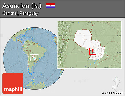 Savanna Style Location Map of Asuncion (Is.), highlighted country, highlighted parent region, within the entire country, hill shading