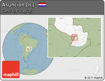 Savanna Style Location Map of Asuncion (Is.), highlighted country, hill shading