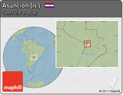 Savanna Style Location Map of Asuncion (Is.), highlighted parent region, hill shading