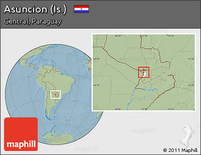 Savanna Style Location Map of Asuncion (Is.), highlighted parent region, hill shading