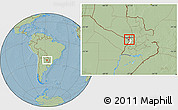 Savanna Style Location Map of Asuncion (Is.), highlighted parent region, hill shading