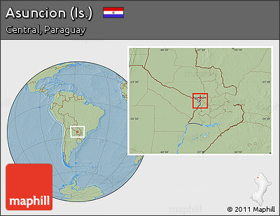 Savanna Style Location Map of Asuncion (Is.), hill shading