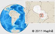 Shaded Relief Location Map of Asuncion (Is.), highlighted country, highlighted parent region, within the entire country