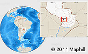 Shaded Relief Location Map of Asuncion (Is.), highlighted country