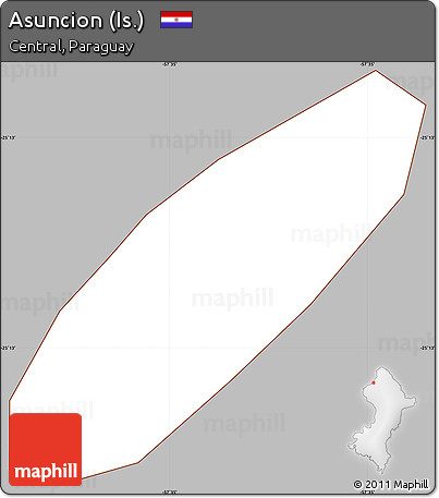 Gray Simple Map of Asuncion (Is.), cropped outside
