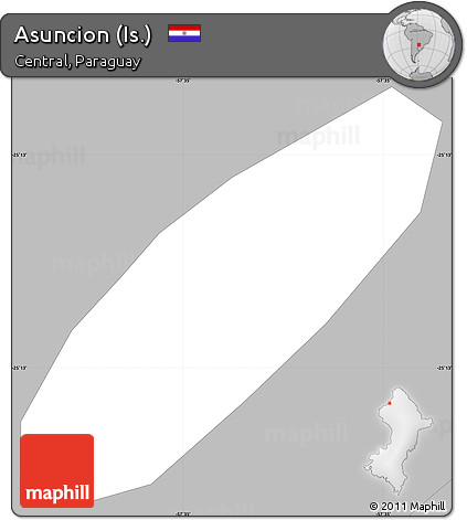 Gray Simple Map of Asuncion (Is.)