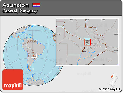 Gray Location Map of Asuncion