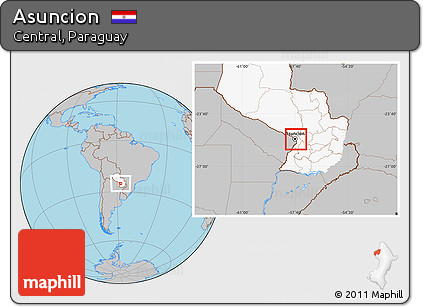 Gray Location Map of Asuncion, highlighted country