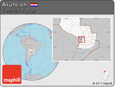 Gray Location Map of Asuncion, highlighted country