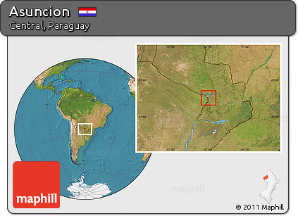 Satellite Location Map of Asuncion