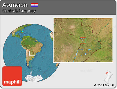 Satellite Location Map of Asuncion