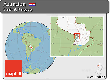 Savanna Style Location Map of Asuncion, highlighted country, highlighted parent region