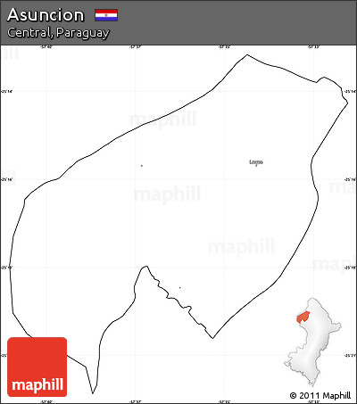 Blank Simple Map of Asuncion, cropped outside