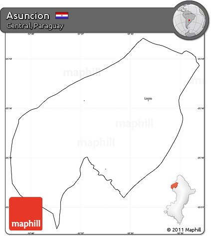 Blank Simple Map of Asuncion, cropped outside