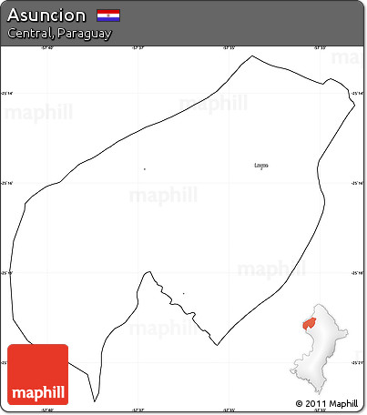 Blank Simple Map of Asuncion, cropped outside