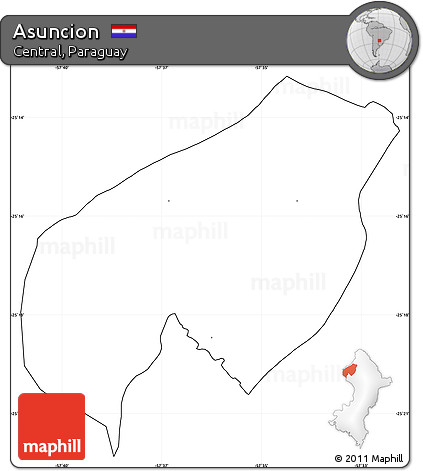Blank Simple Map of Asuncion, cropped outside, no labels