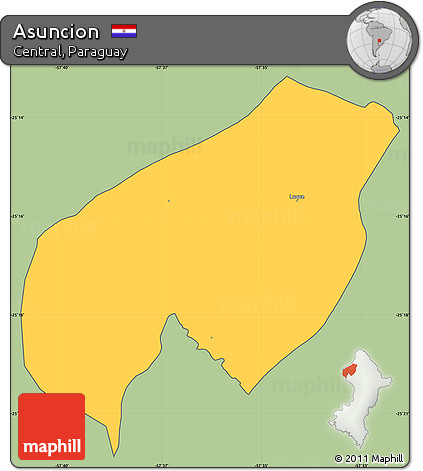 Savanna Style Simple Map of Asuncion, cropped outside