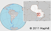 Gray Location Map of Central, highlighted country, within the entire country