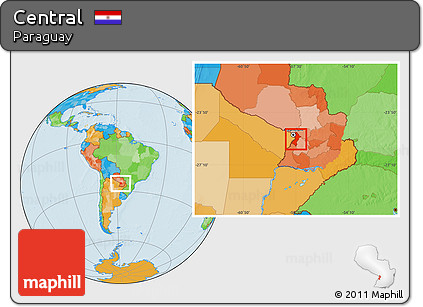 Political Location Map of Central