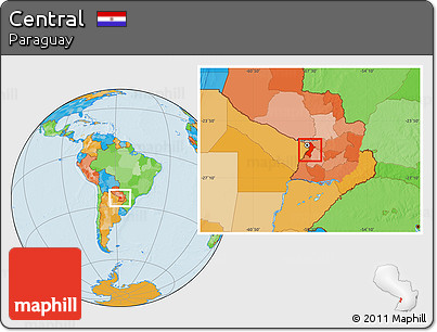 Political Location Map of Central