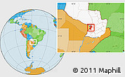 Political Location Map of Central, highlighted country