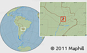 Savanna Style Location Map of Central, hill shading