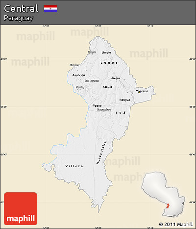 Classic Style Map of Central, single color outside