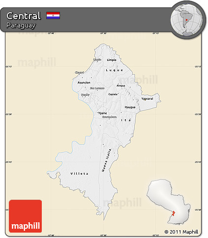 Classic Style Map of Central, single color outside