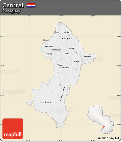 Classic Style Map of Central, single color outside