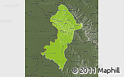 Physical Map of Central, darken, semi-desaturated