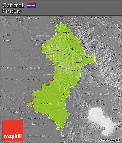Physical Map of Central, desaturated