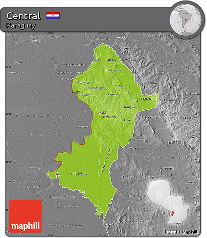 Physical Map of Central, desaturated