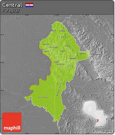 Physical Map of Central, desaturated