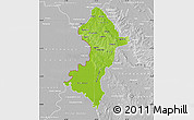 Physical Map of Central, lighten, desaturated