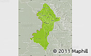 Physical Map of Central, lighten, semi-desaturated