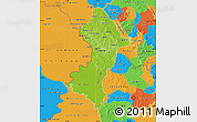 Physical Map of Central, political outside