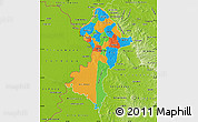 Political Map of Central, physical outside