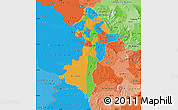 Political Map of Central, political shades outside