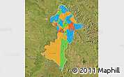 Political Map of Central, satellite outside