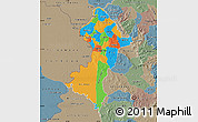 Political Map of Central, semi-desaturated