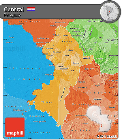 Political Shades Map of Central