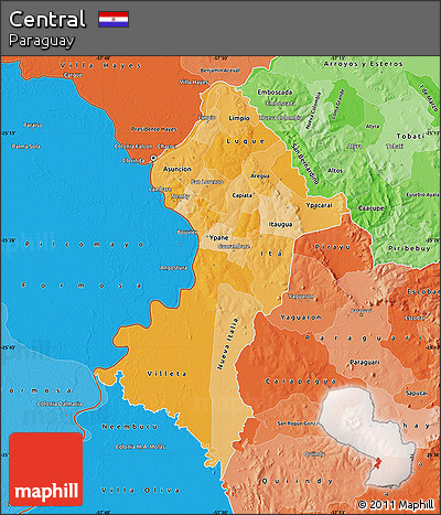Political Shades Map of Central