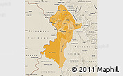 Political Shades Map of Central, shaded relief outside