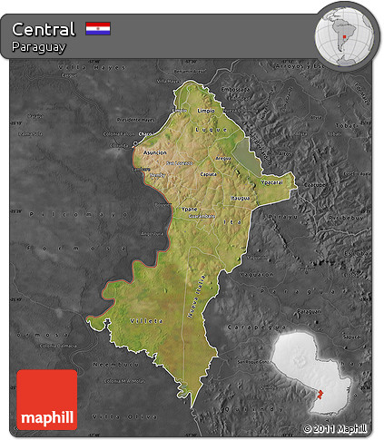 Satellite Map of Central, darken, desaturated
