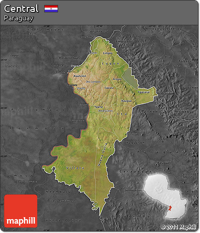 Satellite Map of Central, darken, desaturated