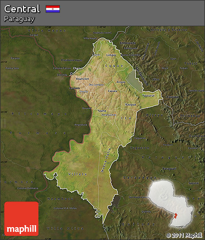 Satellite Map of Central, darken