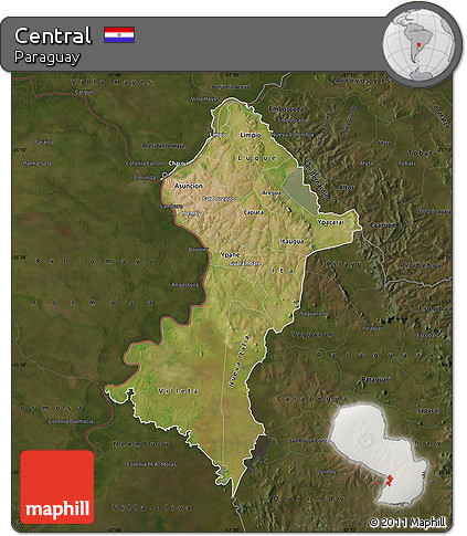 Satellite Map of Central, darken
