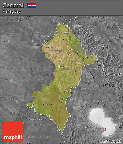 Satellite Map of Central, desaturated
