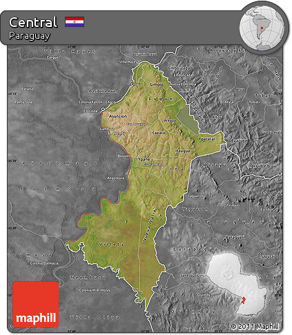 Satellite Map of Central, desaturated