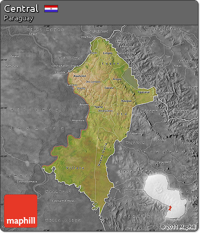 Satellite Map of Central, desaturated